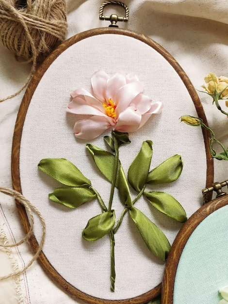 Hand embroidery sample floral